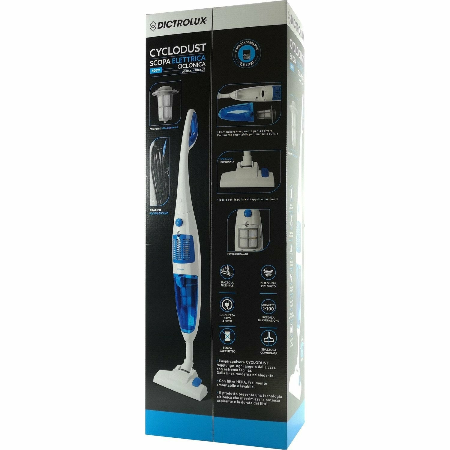 DICTROLUX - Scopa elettrica ciclonica Cyclodust - 600 Watt
